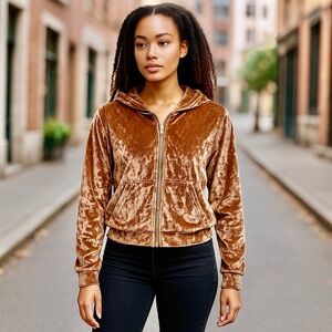 Fabletics Pink Velour Zip-Up Hoodie – Women’s Size Small – Cropped, Soft